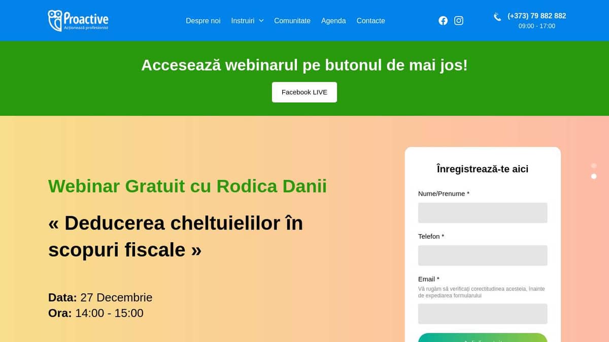 Webinar gratuit Deducerea cheltuielilor în scopuri fiscale